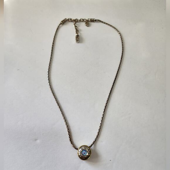 Brighton Heiress Mixed Metals Blue Crystal‎ Reversible necklace - Picture 2 of 7